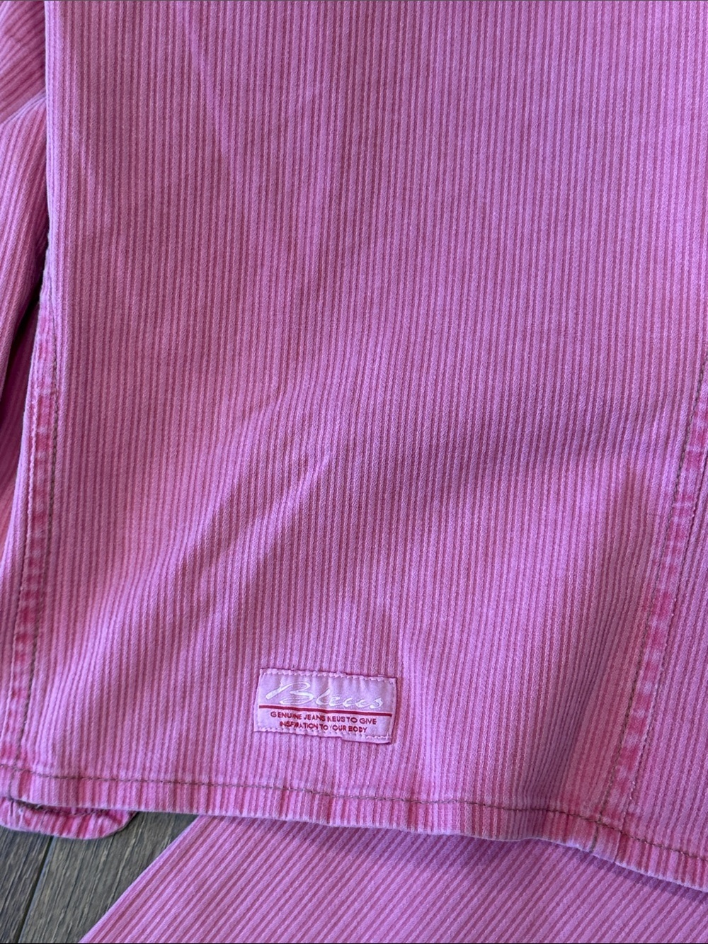 Bleus Pink Corduroy Two-Piece Jacket and Pants Set Size M - Picture 6 of 14